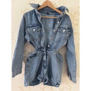 Pretty Little Thing Denim Hot Romper Ladies Size 6